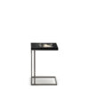 Tables and console tables - Eric end table in horn, glossy black lacquered wood and gunmetal stainless steel - Arcahorn