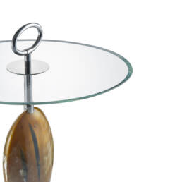 Tavoli e consolle - Macari tavolino in corno con top in vetro extrachiaro 1870 - dettaglio - Arcahorn