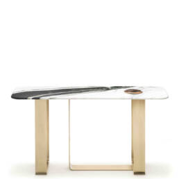 Tables and Console tables - Minerva console table in Dalmata marble and horn mod. 7005 - Arcahorn