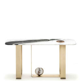 Tables and Console tables - Minerva console table in Dalmata marble and horn mod. 7005S - Arcahorn