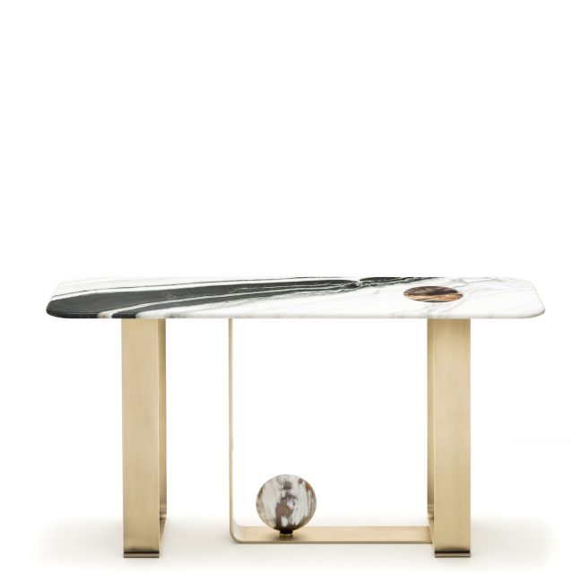 Tables and console tables - Minerva console table in Dalmata marble and horn mod. 7005S - Arcahorn