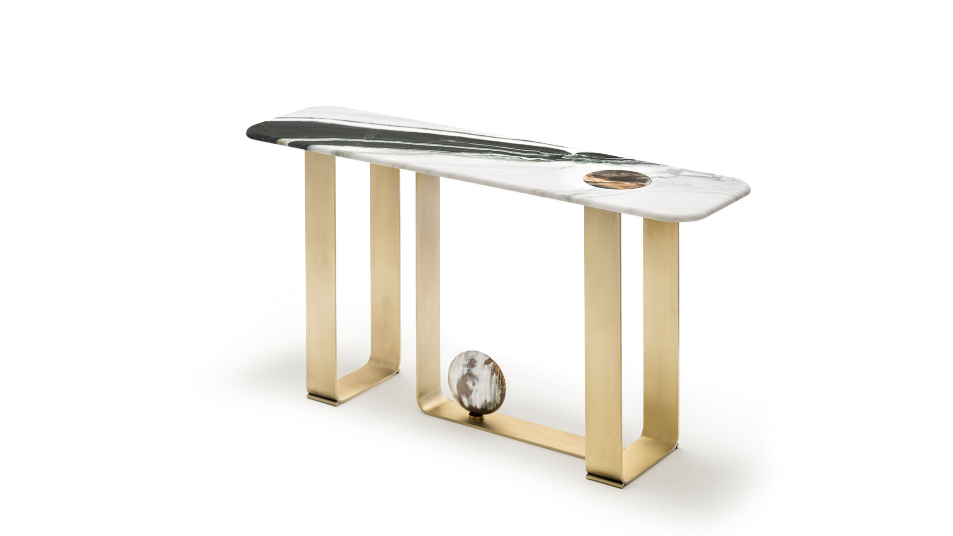 Tables and Console tables - Minerva console table in Dalmata marble and horn 7005S - cover - Arcahorn