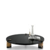 Tables and console tables - Paestum coffee table in glossy black lacquered wood and horn - Arcahorn