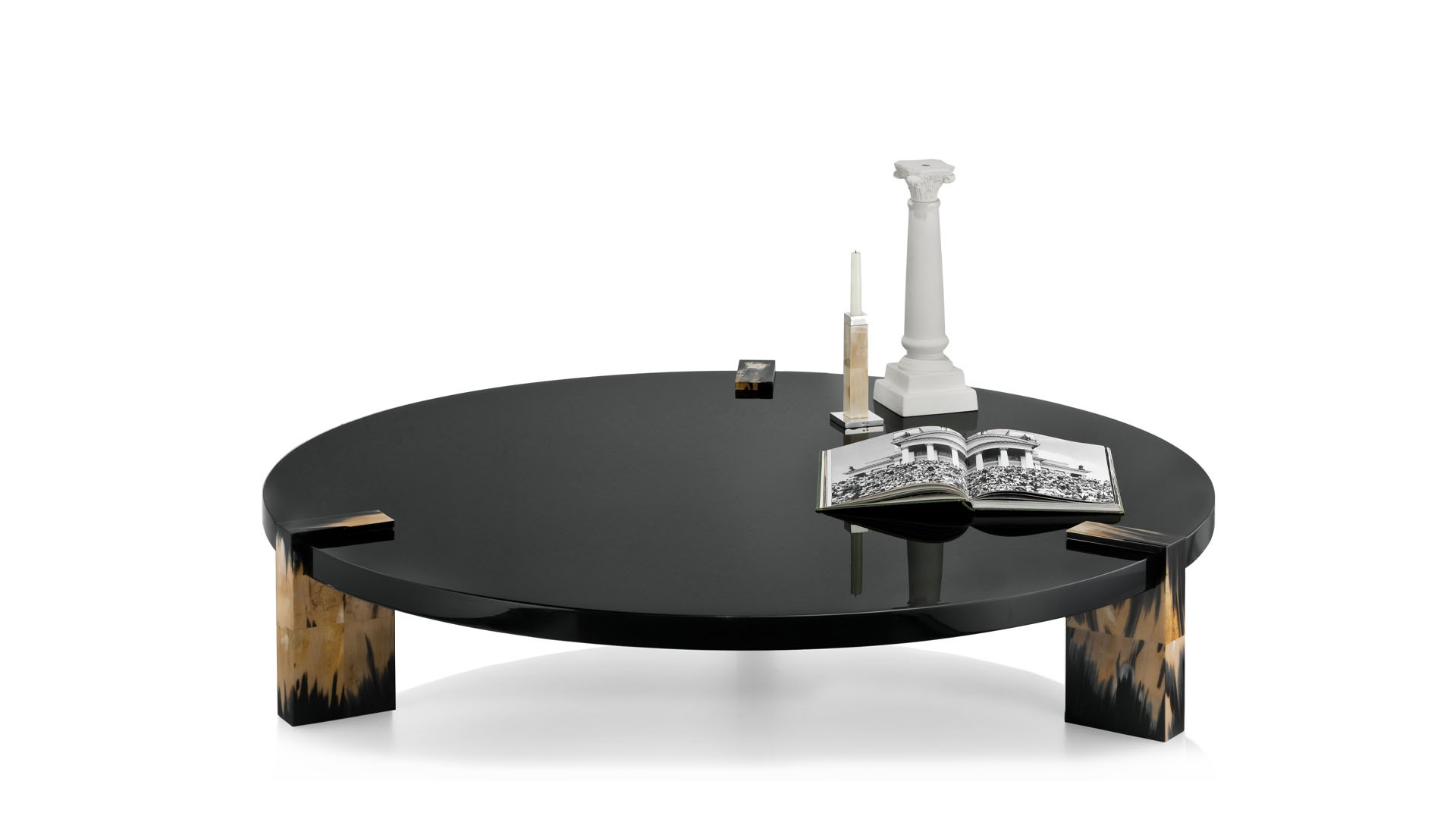 Tavoli e consolle - Paestum tavolo basso in legno laccato nero - copertina - Arcahorn