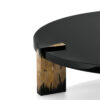 Tables and console tables - Paestum coffee table in glossy black lacquered wood and horn - detail - Arcahorn