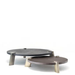 Tables and console tables - Pompei coffee table in black oak and tobacco oak veneer - Arcahorn