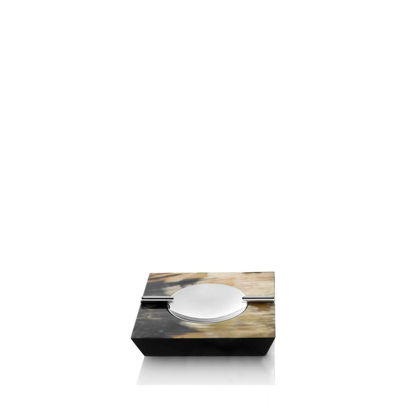 Office sets and smoking accessories – Bacco cigar ash tray in horn and glossy black lacquered wood - Arcahorn