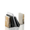 Office sets and smoking accessories - Igor set of bookends in glossy ivory lacquered wood and horn - Arcahorn