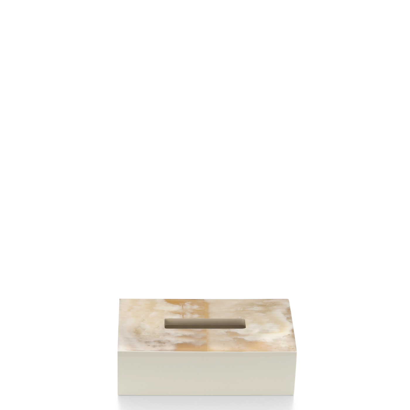 Bath sets - Armida tissue box holder in horn and wood - Arcahorn