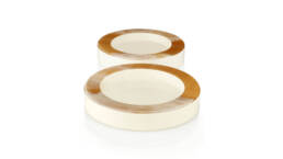 Tableware - Adele Round wine coaster in horn and glossy ivory lacquered wood - cover - Arcahorn