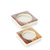 Tableware - Adele Square wine coaster in horn and glossy ivory lacquered wood - ambiance picture - Arcahorn