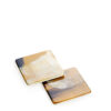Tableware - Chelsea set of 2 square wine coasters in horn and glossy ivory lacquered wood - Arcahorn