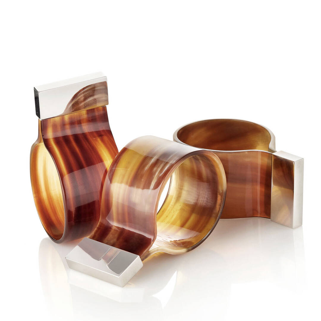 Tableware - Mabel set of two napkin rings in horn - cover - Arcahorn