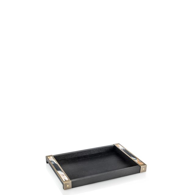 Tableware - Mida tray in horn and black oak veneer - Arcahorn