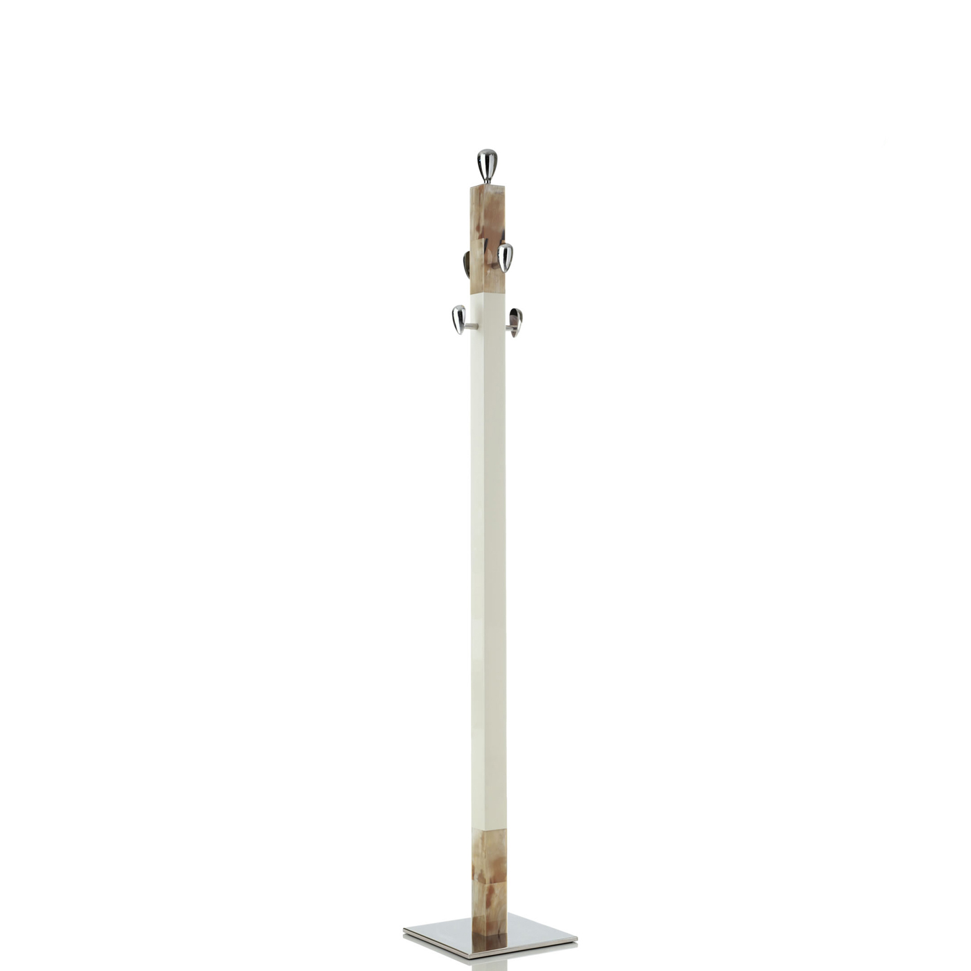 Coat stand and complementary furniture - Giglio coat stand in ivory lacquered wood and horn - Arcahorn