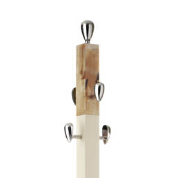 Coat stands and complementary furniture - Giglio coat stand in horn and glossy ivory lacquered wood - detail - Arcahorn