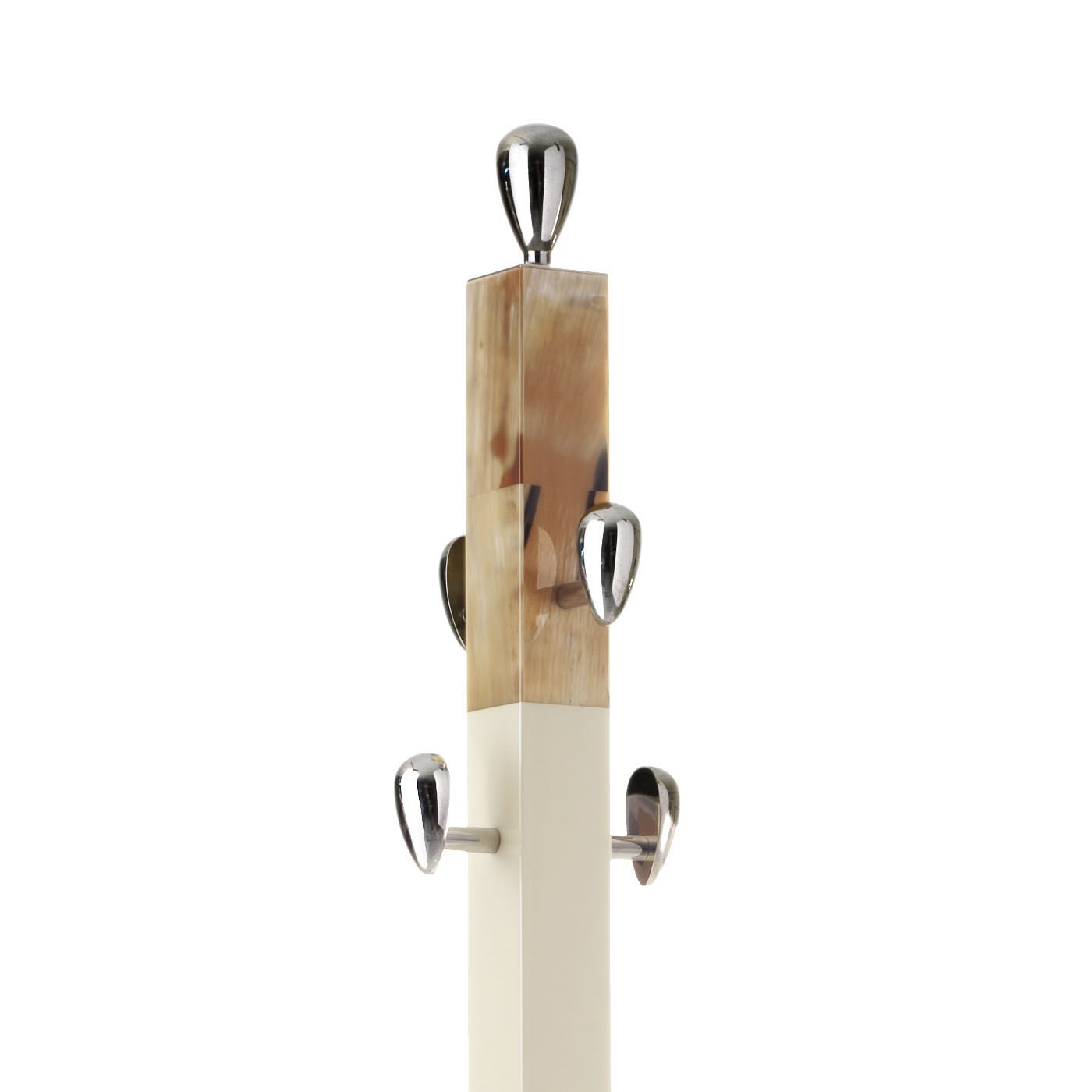 Coat stands and complementary furniture - Giglio coat stand in horn and glossy ivory lacquered wood - detail - Arcahorn