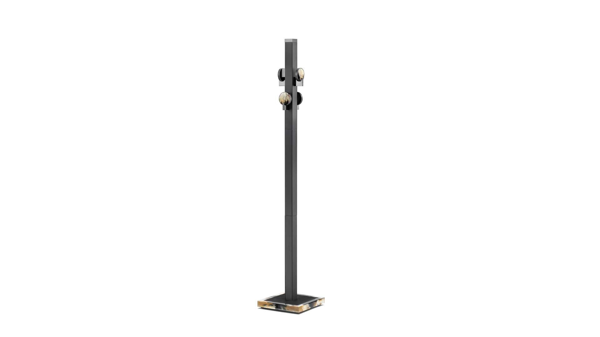 Coat stands and complementary furniture - Linosa coat stand in black leather and horn - cover - Arcahorn