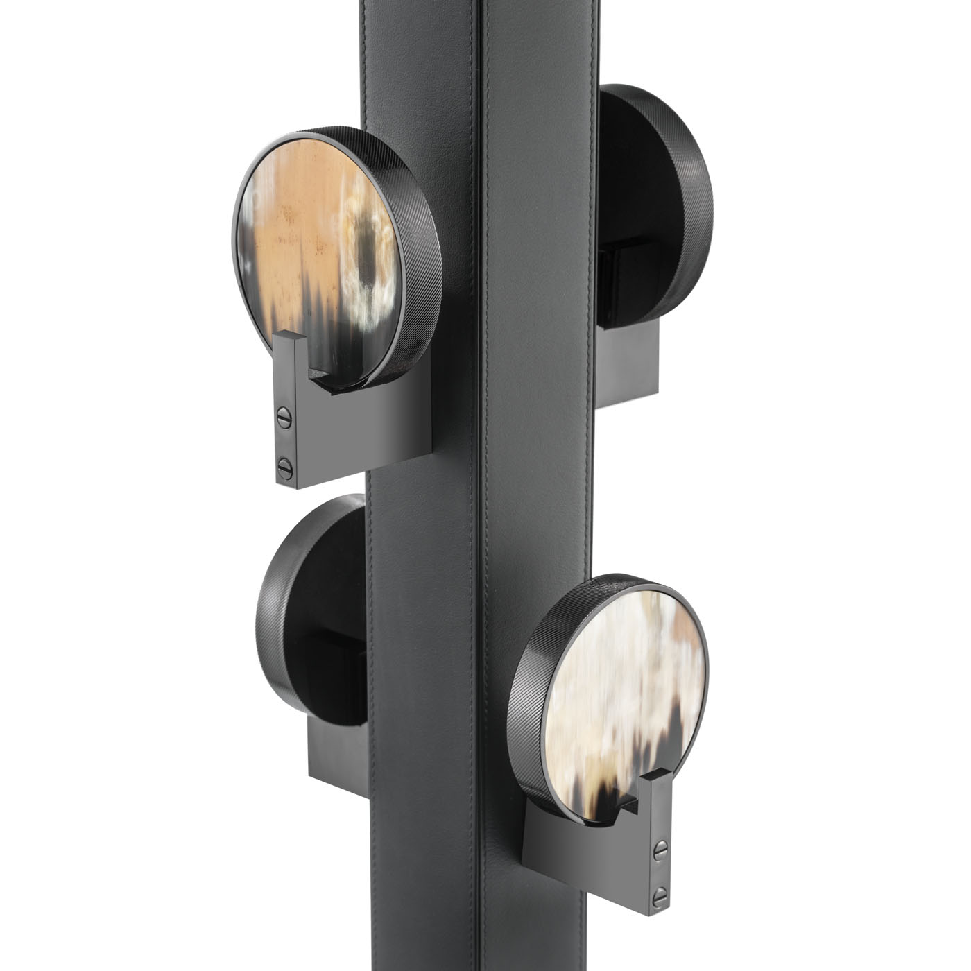 Coat stands and complementary furniture - Linosa coat stand in leather and horn - detail - Arcahorn