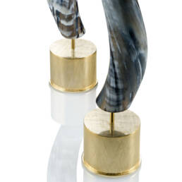 Sculture - Auriga scultura in corno e ottone placcato oro 24k - dettaglio - Arcahorn