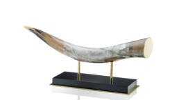 Sculture - Cigno scultura orizzontale in corno e legno laccato nero - copertina - Arcahorn