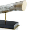 Sculptures - Cigno horizontal sculpture in horn and glossy black lacquered wood - detail - Arcahorn