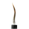 Sculptures - Leuca sculpture in horn and glossy black lacquered wood - Arcahorn