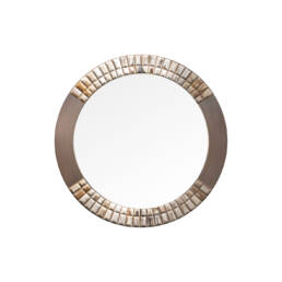 Wall mirrors - Astrid wall mirror in burnished brass and matte horn - Arcahorn