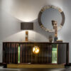 Wall mirrors - Astrid wall mirror in burnished brass and matte horn - ambiance picture - Arcahorn