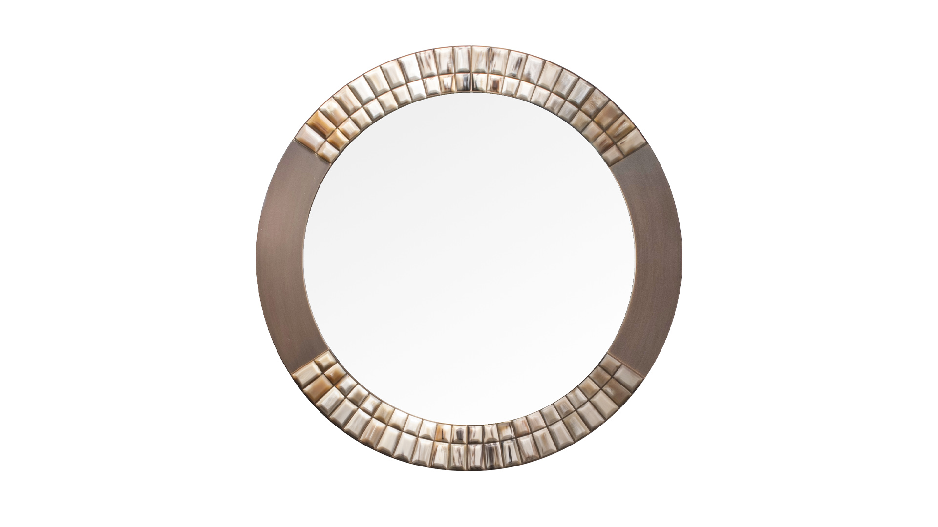 Wall mirrors - Astrid wall mirror in burnished brass and matte horn - cover - Arcahorn