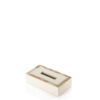 Office sets and smoking accessories - Geremia tissue box holder in horn and glossy ivory lacquered wood - Arcahorn