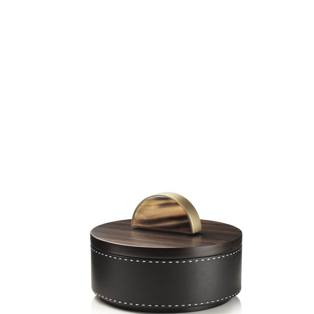 Picture frames and boxes - Agneta box in horn, leather and Amara ebony veneer mod. 4488 - Arcahorn