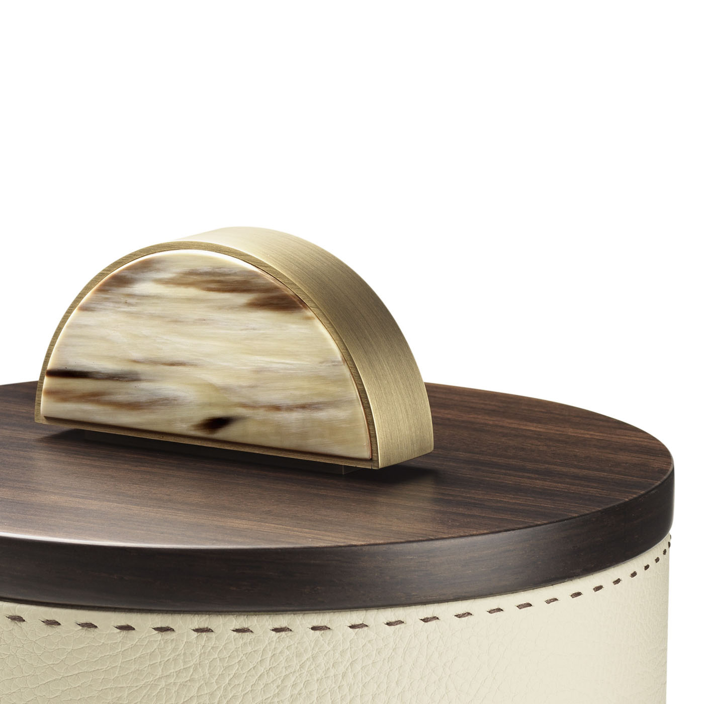 Picture frames and boxes - Agneta box in horn, leather and Amara ebony veneer - detail - Arcahorn