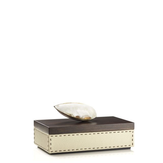 Picture frames and boxes - Capricia box in horn, leather and Amara ebony veneer mod. 4472 - Arcahorn