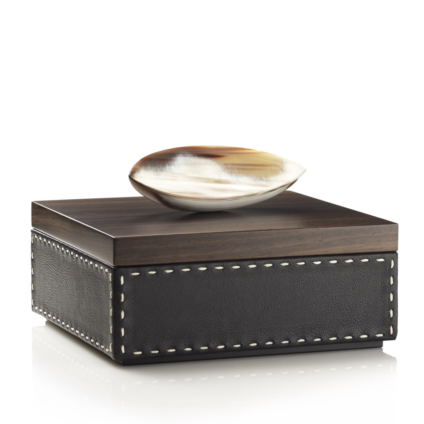 Picture frames and boxes - Capricia box in leather, horn and Amara ebony mod. 4475 - Arcahorn