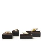 Picture frames and boxes - Capricia boxes in horn, leather and Amara ebony veneer - Arcahorn