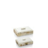 Picture frames and boxes - Lea boxes in horn and glossy ivory lacquered wood - Arcahorn
