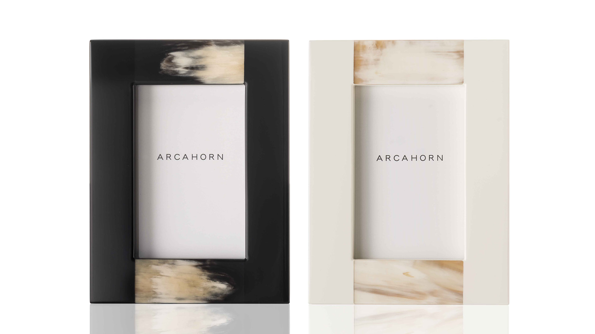 Picture frames and boxes - Medea picture frames in horn and glossy lacquered wood - Arcahorn