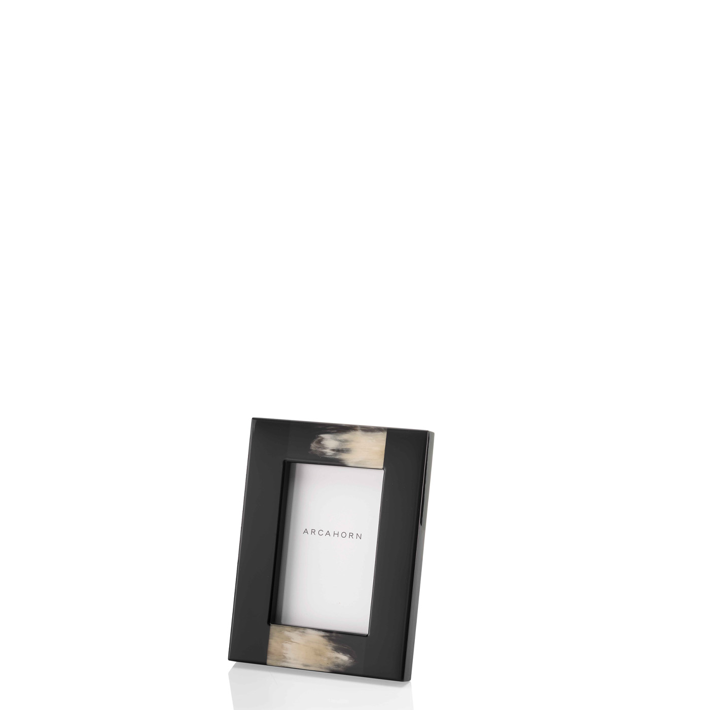 Cornici e scatole - Medea Portafoto piccolo in corno e legno laccato lucido colore nero - Arcahorn