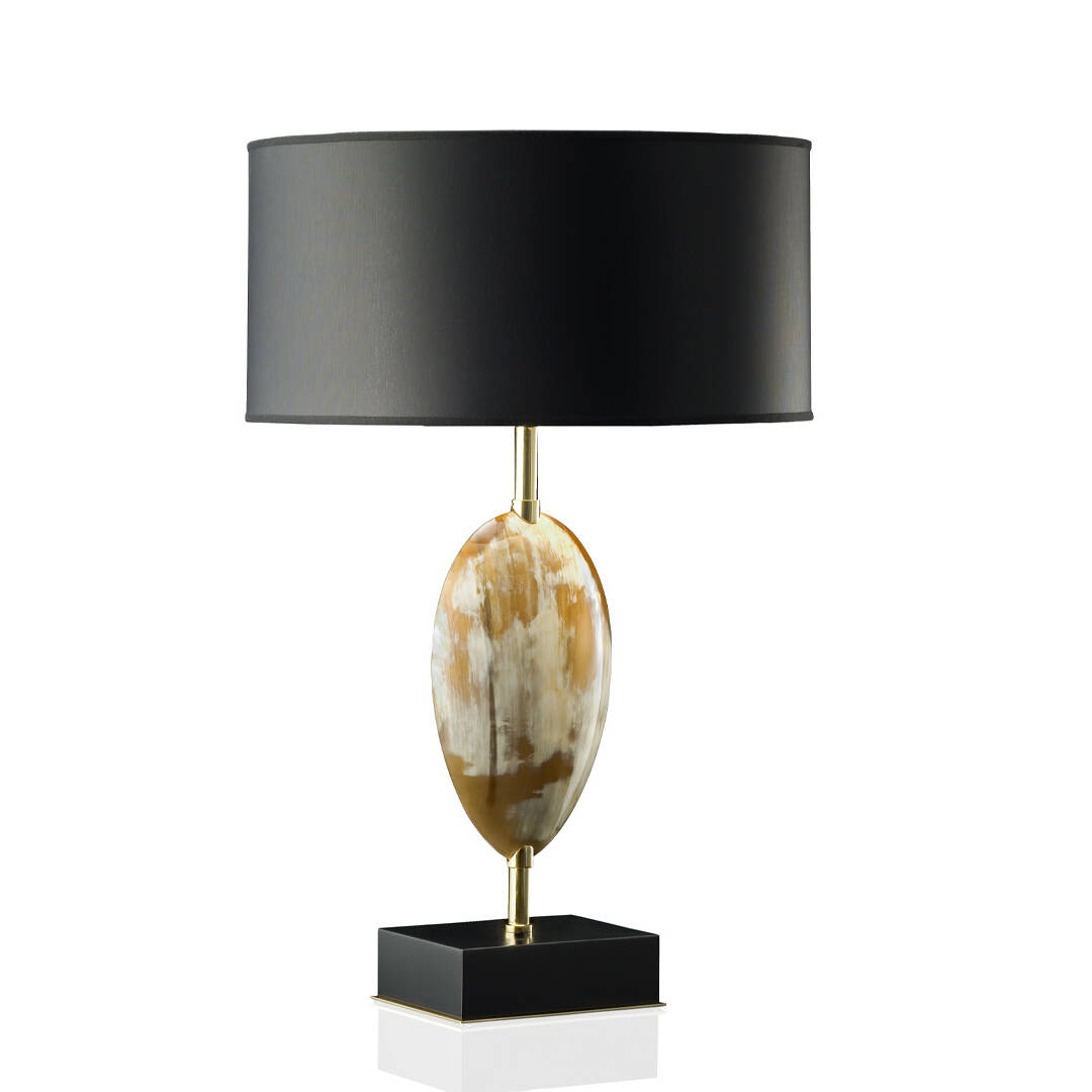 Lamps - Eclisse table lamp in horn and 24k gold plated brass - cover - Arcahorn