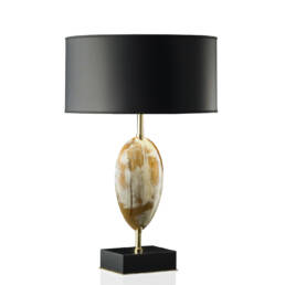 Lamps - Eclisse table lamp in horn and 24k gold plated brass - detail- Arcahorn