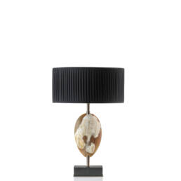 Lampade - Eclisse lampada da tavolo in corno opaco e ottone brunito - Arcahorn