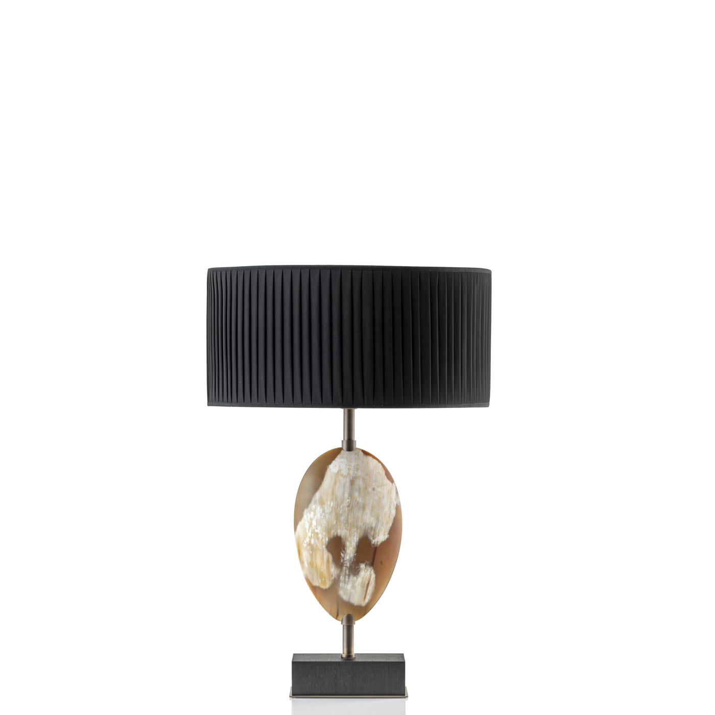 Lamps - Eclisse table lamp in matte horn and burnished brass - Arcahorn