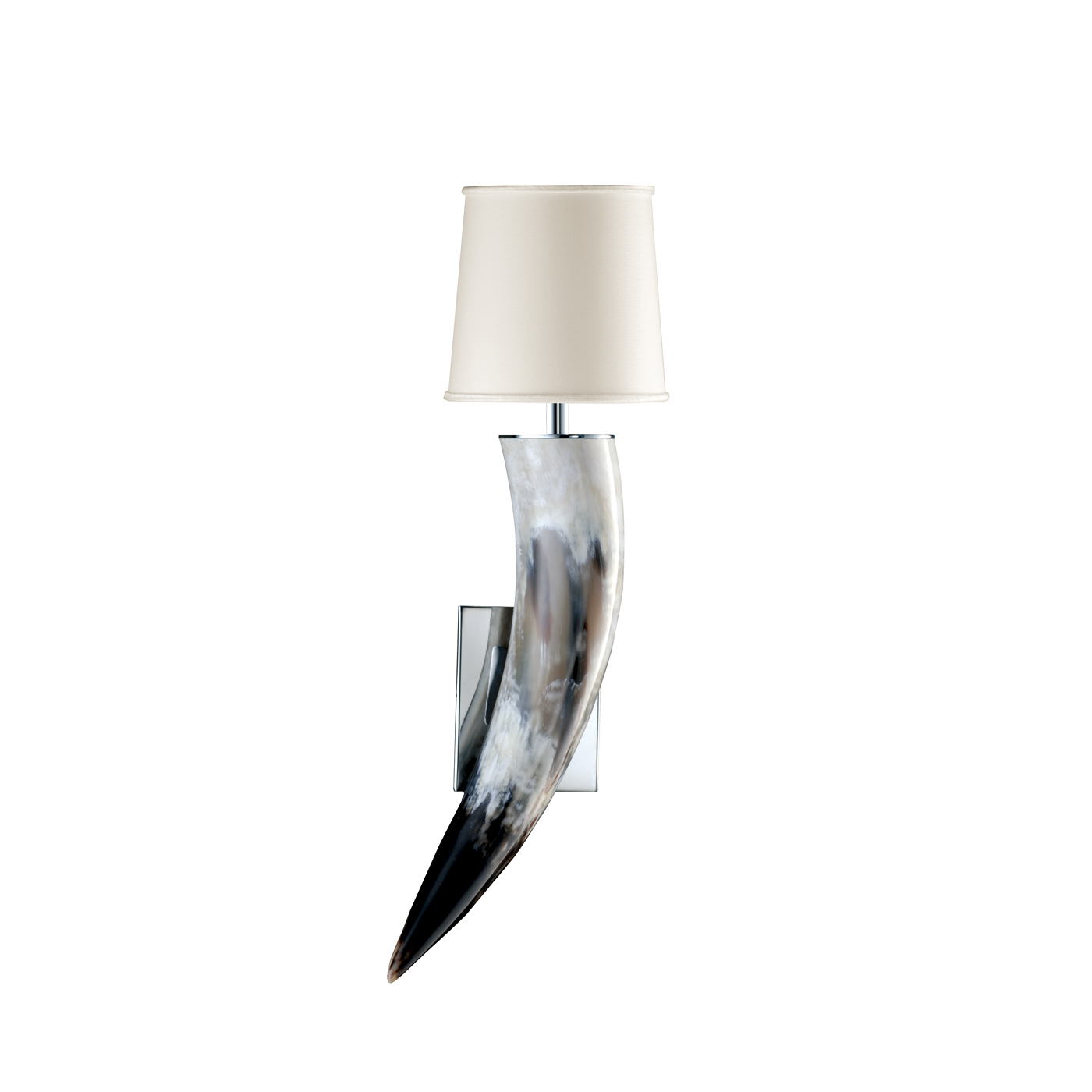 Lamps - Gilda wall sconce in horn and chromed brass - Arcahorn