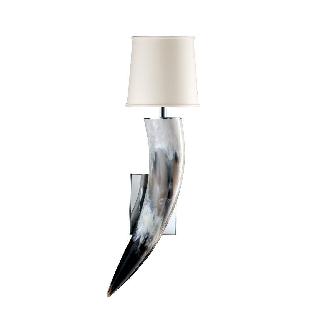 Lamps - Gilda wall sconce in horn and chromed brass - cover - Arcahorn