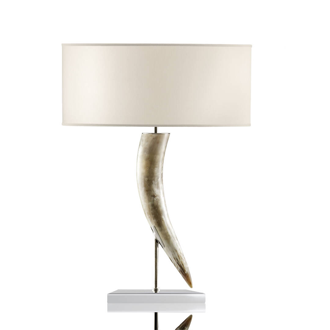 Lamps - Riace table lamp in horn and stainless steel - cover - Arcahorn