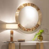 Wall mirrors - Astrid wall mirror in 24k gold plated brass and horn - secondary image - Arcahorn