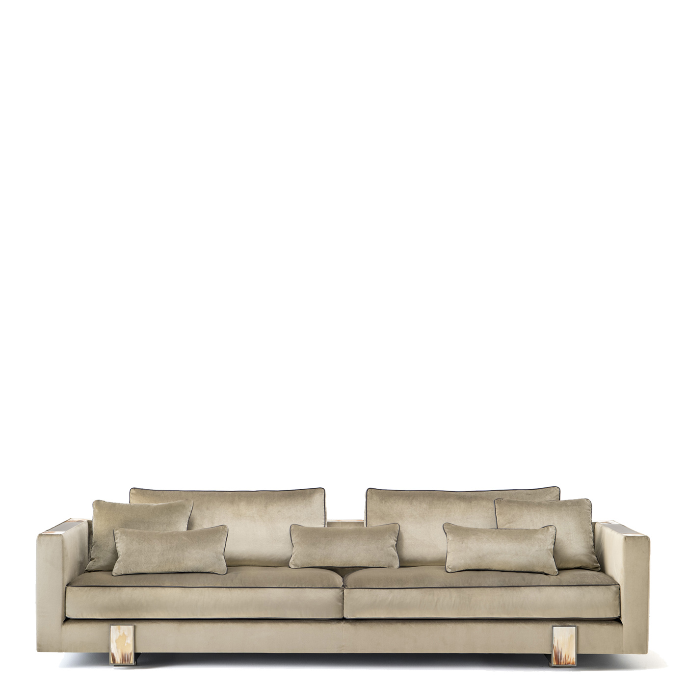 Sofas and seats - Adriano sofa in Lario velvet with horn details mod. 6035D - Arcahorn