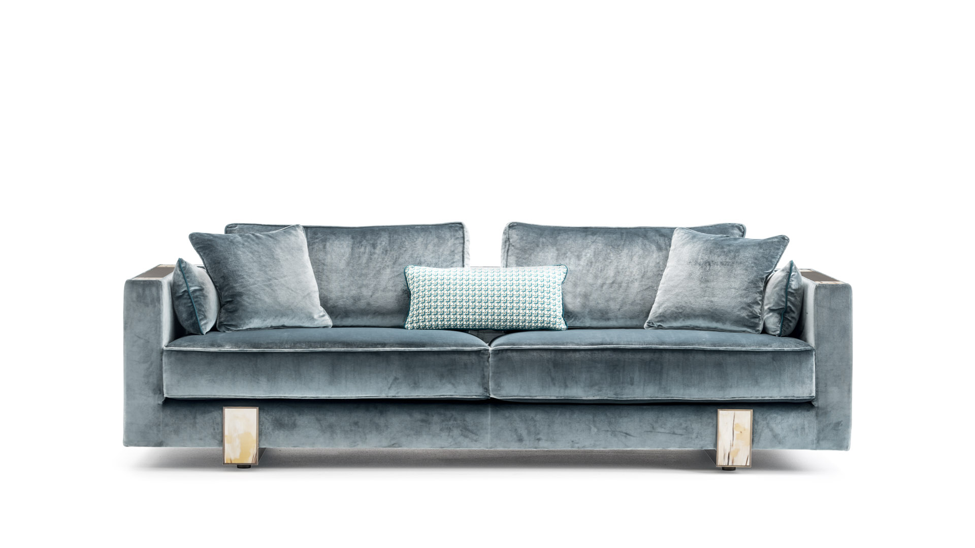 Sofas and seats - Adriano sofa in Splendido velvet with horn details mod. 6036A - cover - Arcahorn