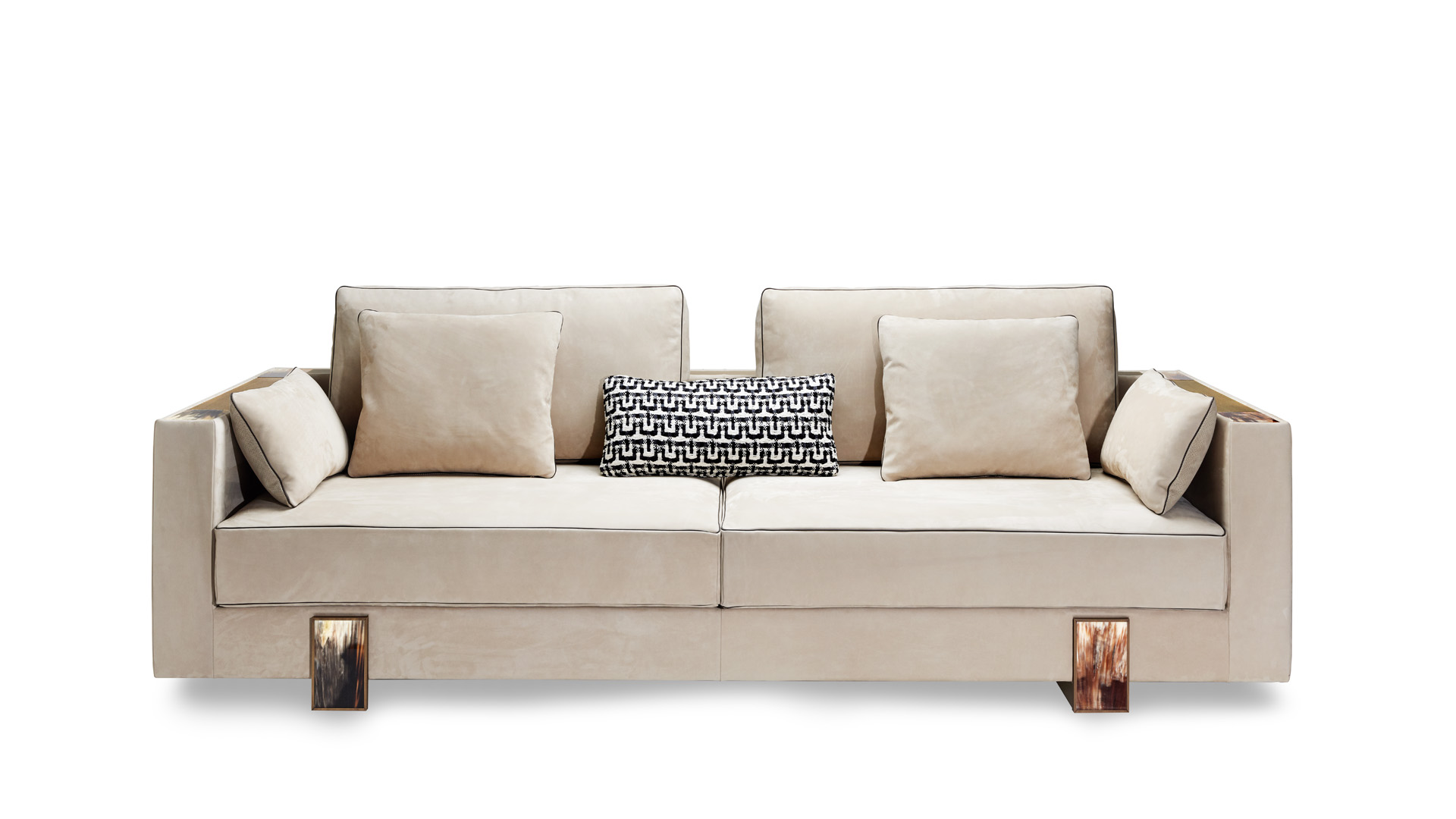 Sofas and seats - Adriano sofa in nabuk leather with horn details mod. 6036L - cover - Arcahorn